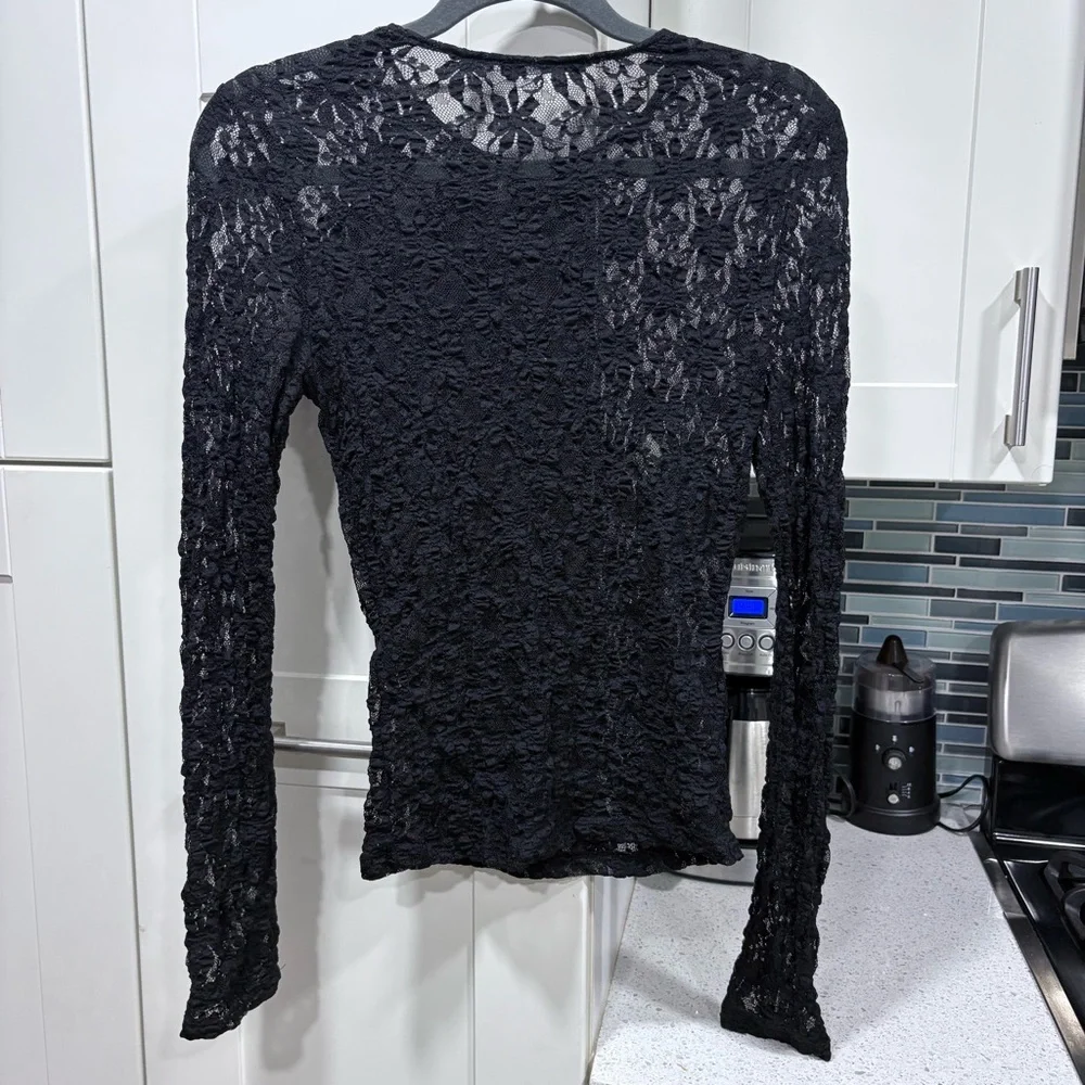 Zara sheer lace long sleeve top - Picture 8 of 8